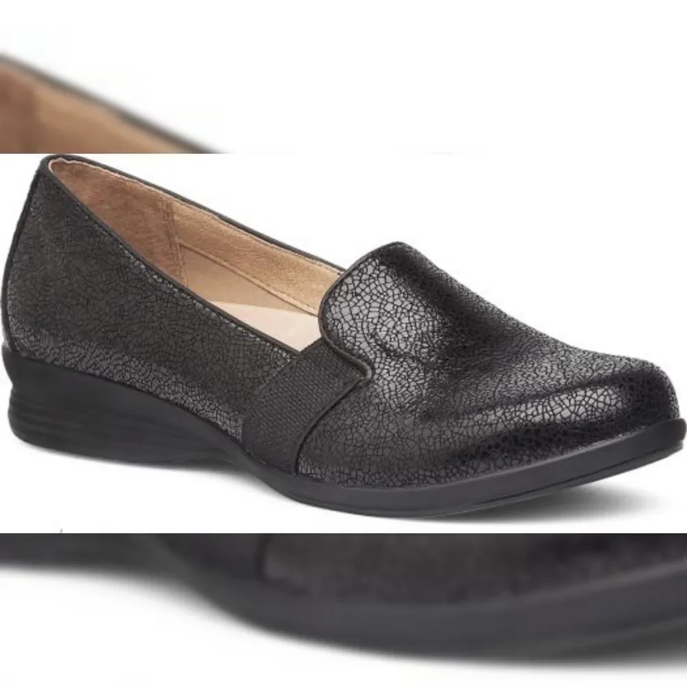 Dansko Addy 6700 Loafer Black Milled Nappa Leather Women's Size 37‎